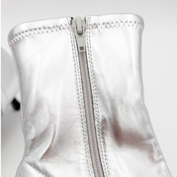 Abound Erinn Pointed Toe Heel Boot Women's Silver Metallic Size US7.5M EU38 - Picture 12 of 14